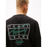 Tommy Jeans Sweater majica kraljevski zelena / crna / srebro | shoptok.hr