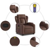 vidaXL Masažni naslonjač na podizanje od umjetne kože smeđa | shoptok.hr