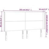  LED uzglavlje krem 163 x 16 x 118/128 cm od umjetne kože | shoptok.hr