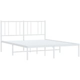 vidaXL Kovinski posteljni okvir z vzglavjem bel 120x200 cm | Shoptok.si
