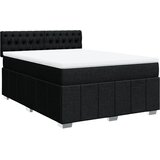 vidaXL Krevet s oprugama i madracem crni 140x200 cm od tkanine | shoptok.hr