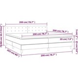  Box spring s madracem LED tamnosivi 200x200 cm tkanina | shoptok.hr