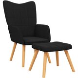  Stolica za opuštanje s osloncem za noge od tkanine crna | shoptok.hr