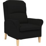 vidaXL Črn Naslanjač Črn Tkaninska obloga z lesenimi nogami | Shoptok.si