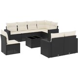  9-dijelni set vrtnih sofa s jastucima crni od poliratana | shoptok.hr