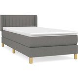  Krevet s oprugama i madracem tamnosivi 90 x 190 cm od tkanine | shoptok.hr