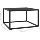  Stolić za kavu crni s crnim staklom 60 x 60 x 35 cm | Eponuda.ba