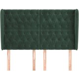  Vzglavje z ušesi temno zeleno 147x23x118/128 cm žamet, (20932272) | Shoptok.si