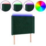 LED uzglavlje tamnozeleno 103x16x118/128 cm baršunasto | shoptok.hr
