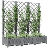  Vrtna sadilica s rešetkom svjetlosiva 120 x 40 x 121,5 cm PP | Eponuda.ba