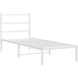  Metalni okvir za krevet s uzglavljem bijeli 80x200 cm | shoptok.hr