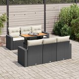  7-dijelni set vrtnih sofa od poliratana s jastucima crni Cijene
