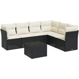  The Living Store Vrtna sedežna garnitura 7-delna z blazinami črn poli ratan - Vrtna Sedežna Garniture, (21465197) | Shoptok.si