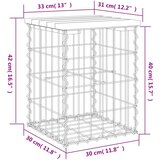  Vrtna klupa s gabionskim dizajnom 33x31x42 cm masivna borovina | Eponuda.com
