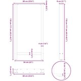  Noge za barski stol Prirodni čelik 2 kom 60 x (110-111) cm Čelik | shoptok.hr
