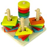 Montessori drvena podloga za sortiranje šarenih blokova | shoptok.hr