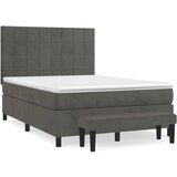 Maison Chic Box spring postelja - Vzmetna postelja z vzmetnico temno siva 140x200 cm žamet SL8040, (21903946) | Shoptok.si