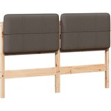 vidaXL tapecirani uzglavlje smeđa i taupe 135 cm čvrsto borovo drvo | shoptok.hr