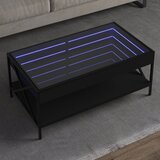 vidaXL Stolić za kavu s beskonačnim LED svjetlima crni 90x50x38 cm Cijene