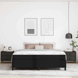 vidaXL Posteljni okvir z vzmetnico Črna 180 x 200 cm Umetna koža | Shoptok.si