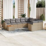  10-dijelni set vrtnih sofa s jastucima bež od poliratana | shoptok.hr