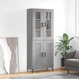 vidaXL Visoka komoda siva sonome 69 5x34x180 cm od konstruiranog drva | shoptok.hr