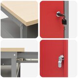  Set radnog stola s policom 2 pcs Crvena i siva 200 x 55 x 85 cm | Eponuda.ba
