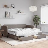 vidaXL Izvlečna dnevna postelja s predali taupe 90x200 cm blago Cene