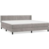  Box spring postelja z vzmetnico svetlo siva 200x200 cm žamet, (20723545) | Shoptok.si