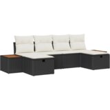 vidaXL set od 6 dijelova vrtnih kauča s jastučićima crni poli ratan | shoptok.hr