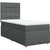 vidaXL Box spring postelja z vzmetnico temno siva 100x200 cm blago | Shoptok.si