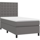  box spring s madracem LED sivi 90x200 cm od umjetne kože | shoptok.hr