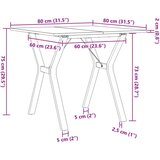 vidaXL jedilna miza y okvir 80x80x75 cm trdna borovina lito železo | Shoptok.si