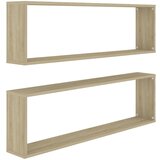 vidaXL Stenske police kockaste 2 kosa sonoma hrast 100x15x30 cm, (20620457) Cene