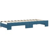  Dnevni krevet na razvlačenje plavi 80 x 200 cm baršunasti | shoptok.hr