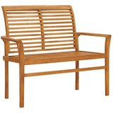 Klupa sa zelenim jastukom 112 cm od masivne tikovine | shoptok.hr