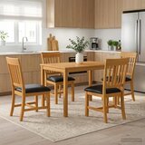  Blagovaonski set 5 kom. Crna Čvrsto Hrastovo Drvo | shoptok.hr