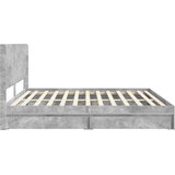  Krevetna konstrukcija s pohranom i uzglavljem Betonska siva 200 x 200 cm | Shoptok.si