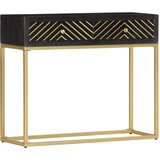  Konzolni stol crno-zlatni 90 x 30 x 75 cm masivno drvo manga | shoptok.hr