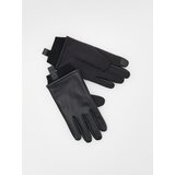 Reserved rokavice iz kombinacije materialov - črna | Shoptok.si