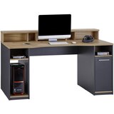 CARRYHOME GAMING MIZA leseni material antracit, barve hrasta | Shoptok.si