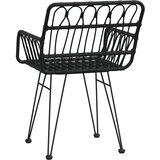  Vrtne stolice 2 kom s naslonom za ruke crne 56x64x80cm PE ratan | shoptok.hr