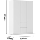 Rauch Möbel omara s klasičnimi vrati, bela, hrast artisan | Shoptok.si