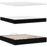 vidaXL Otomanski posteljni okvir z vzmetnicami črn 200x200 cm blago | Shoptok.si