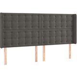 Vzglavje z ušesi temno sivo 203x16x118/128 cm žamet, (20792655) | Shoptok.si
