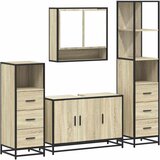  4-dijelni set kupaonskog namještaja boja hrasta sonome drveni | shoptok.hr