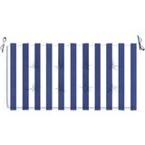  Jastuk za vrtnu klupu plavo-bijeli prugasti 120x50x3 cm tkanina | shoptok.hr