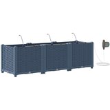 vidaXL Vrtni sadilnik Siva Plastična pletenina 120 x 40 x 37,5 cm | Shoptok.si