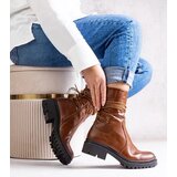 Gemre Brown eco-leather ankle boots Sahera | Shoptok.si