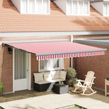 vidaXL Avtomatska zložljiva tenda rdeča in bela črta 400x300 cm Cene